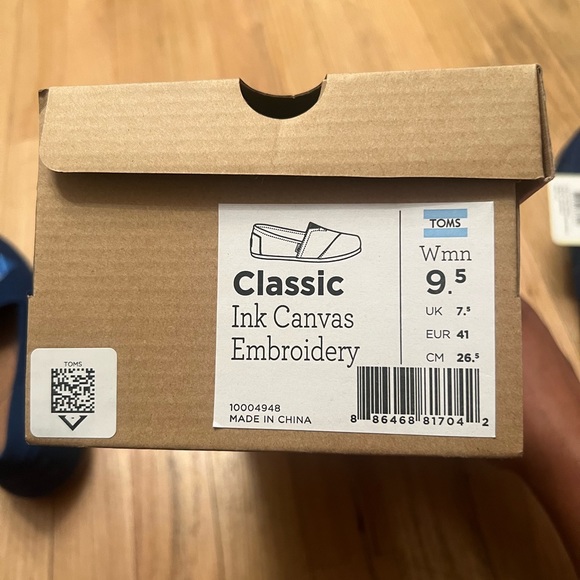 Toms Classic Ink Canvas Embroidered BRAND NEW with TAGS - Picture 6 of 8